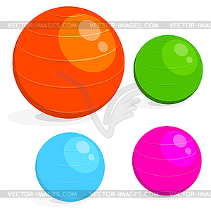 Cartoon image set of ball for fitness. Colorful - vector image