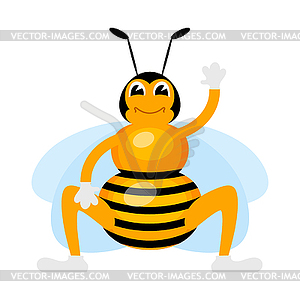 Цветной пчелиный мультяшный. Illu - векторный клипарт / векторное изображение