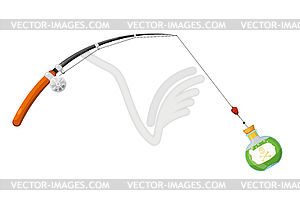 Абстрактный удочки и бутылку с ядом. Concep - изображение в векторном виде