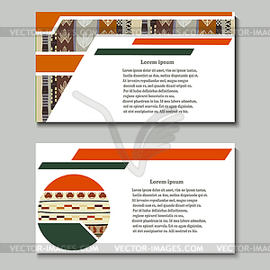 Set of flyers designed by ethnic decor.  - vector clip art