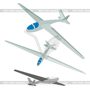 Glider. Set of aircraft - vector clip art