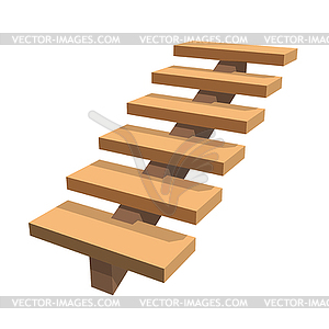 Realistic wooden ladder - vector image