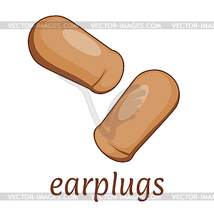 Ear plugs. Hearing protection earplugs in Cartoon - vector image