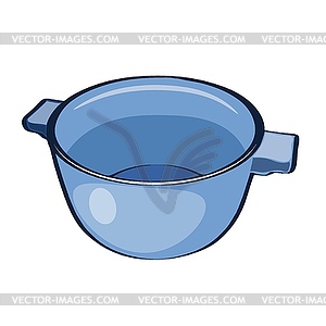 Kitchen pan in style of card. kitchen accessories. - vector clip art