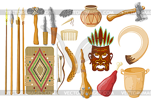 Ancient tools set . Hunting and mili - vector clipart