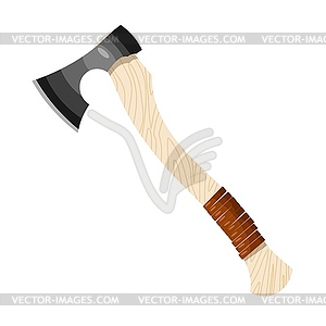 Color an ax. an axe in cardboard style. Tool for - vector clipart