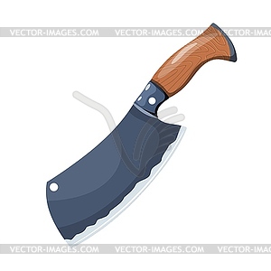 Color cleaver. Metal kitchen knife. in cartoon style - vector image