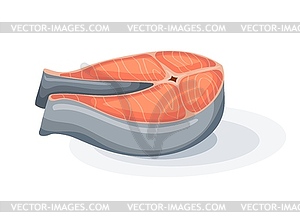 Кусок лосося. морской рыбный лосось в стиле Мультяшный - клипарт в векторе / векторное изображение