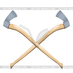 Color two crossed axes. symbol is tool of - vector clip art