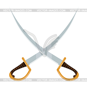 Clipart of a Black and White Crossed Swords Version 36 - Royalty Free  Vector Illustration by Vector Tradition SM #1312042