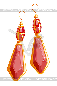 Multicolored golden earrings. subject of earrings - vector EPS clipart