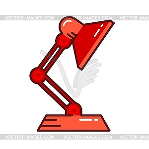 Color red table lamp - vector clip art