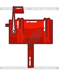 Color red mailbox icon - vector image