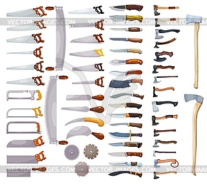 Large colored collection of home working tool. set - vector clip art