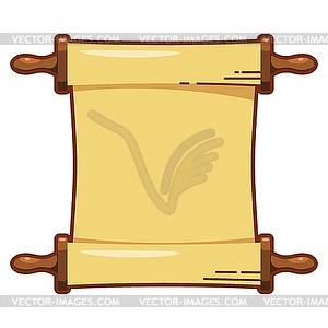 Color papyrus roll icon. scroll of yellow paper - vector image