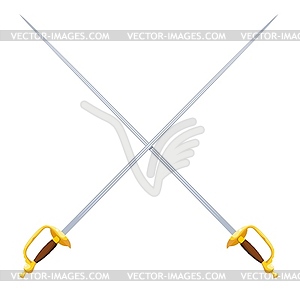 Vector Illustration Of Two Crossed Swords Over Uppercase Text. Royalty Free  SVG, Cliparts, Vectors, and Stock Illustration. Image 165750285.