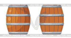 Color wooden barrel. Wooden wine barrel in style - vector image