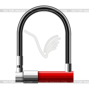 Color simple reliable bicycle lock object protectin - vector image