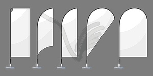 Color beach flags. Set of objects - vector image