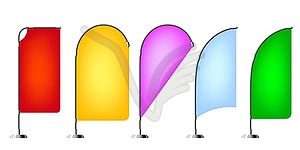 Цветные пляжные флаги. Набор объектов - клипарт в векторном виде