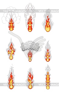 Color set of explosions. Cartoon style explosions - vector clipart