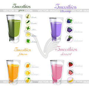 Color collection of realistic glasses of - vector image