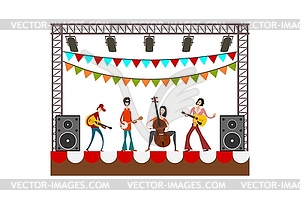 Figures of musicians with musical instruments and - vector clipart