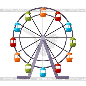 Ferris wheel in style of Cartoon - vector image