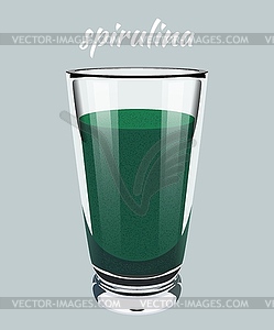 Seaweed green drink. Medicinal food additive - vector image