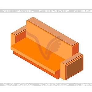 Color Drawing Of Sofa In Isometric Style Furniture Vector Clipart