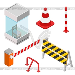 Isometric set of isometric elements. Icons for - vector clip art