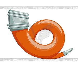 Curved horn for wine. Caucasian traditional vessel - vector clip art