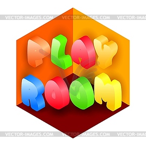 Banner for game room. Children`s logo, symbol of - vector clipart