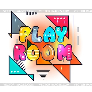 Banner for game room. Children`s logo, symbol of - vector clipart