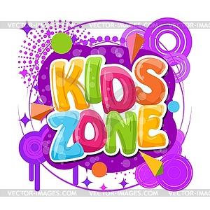 Logo cartoon for children. Colorful bubble letters - vector clipart