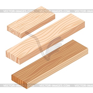 Realistic isometric rasped wooden timber plank for - vector image