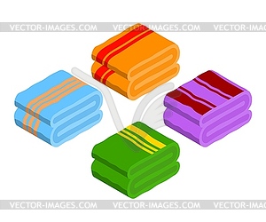 Towel in isometric style. Hygiene item flat color.  - vector clipart