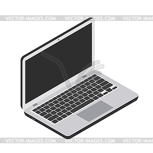Современный ноутбук в стиле изометрического тренда. склад - векторный дизайн
