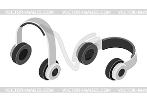 Stereo headphones in isometric trend style - vector clip art