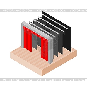 Isometric theater. design of theatrical scene. - vector image