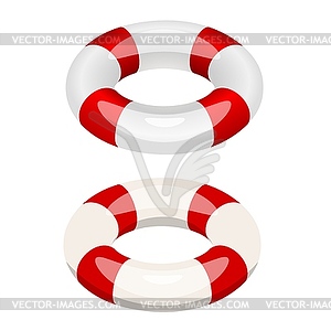 Isometric lifebuoy. Subject to save life on water. - vector image