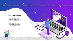 Шаблон целевой страницы Интернет-образования Modern - стоковый клипарт