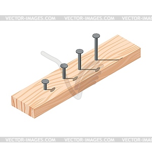 Realistic isometric rasped wooden timber plank for - vector image