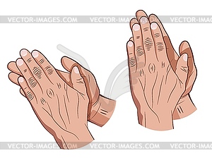 Human hands folded for prayer or applause. hand - vector clipart