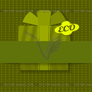 Эко фон с подарком - изображение в векторе