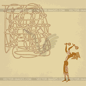 Племенные Абстрактный фон с фигурой человека с - клипарт в формате EPS