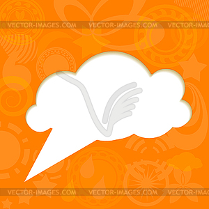 Paper cloud on funky background - stock vector clipart