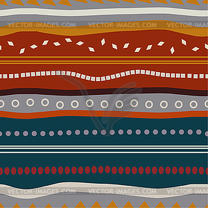 Tribal seamless texture with colored elements - vector clipart