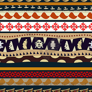 Seamless pattern with elements of embroidery and - vector image