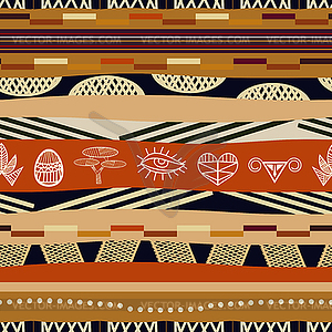 Seamless pattern with graphic elements. Tribal style - vector image